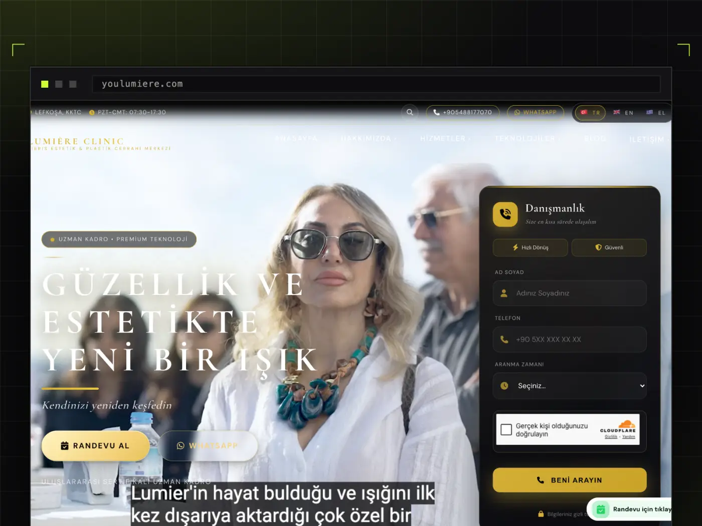 Aesthetic clinic website