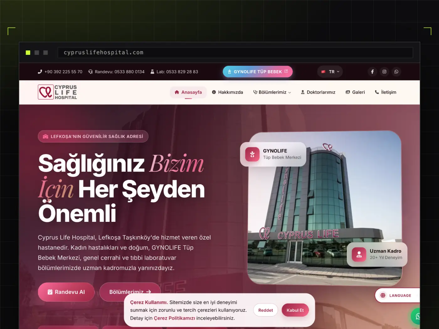 Multilingual hospital website