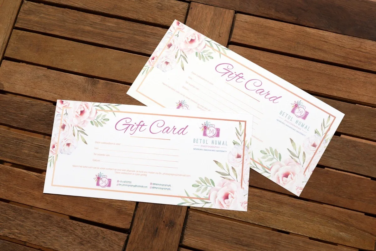 Betül Numal Photography gift card design